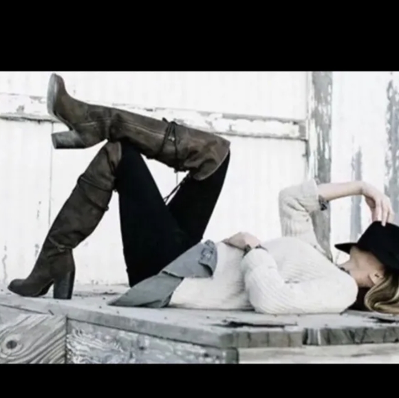 FreeBird Brock Over the Knee Brown Suede Boots size 8 - Picture 13 of 14